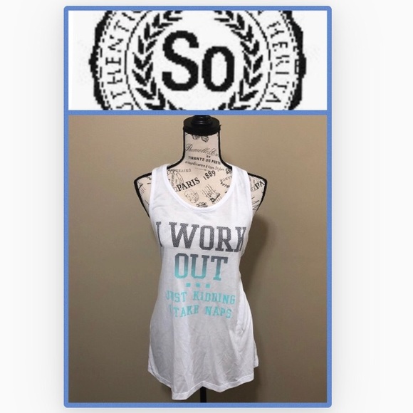 SO Tops - 🆕SO Women’s White Mesh Racerback Tank Top Large